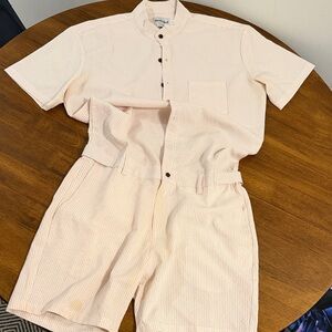Men's Flat Front Shorts - Cream